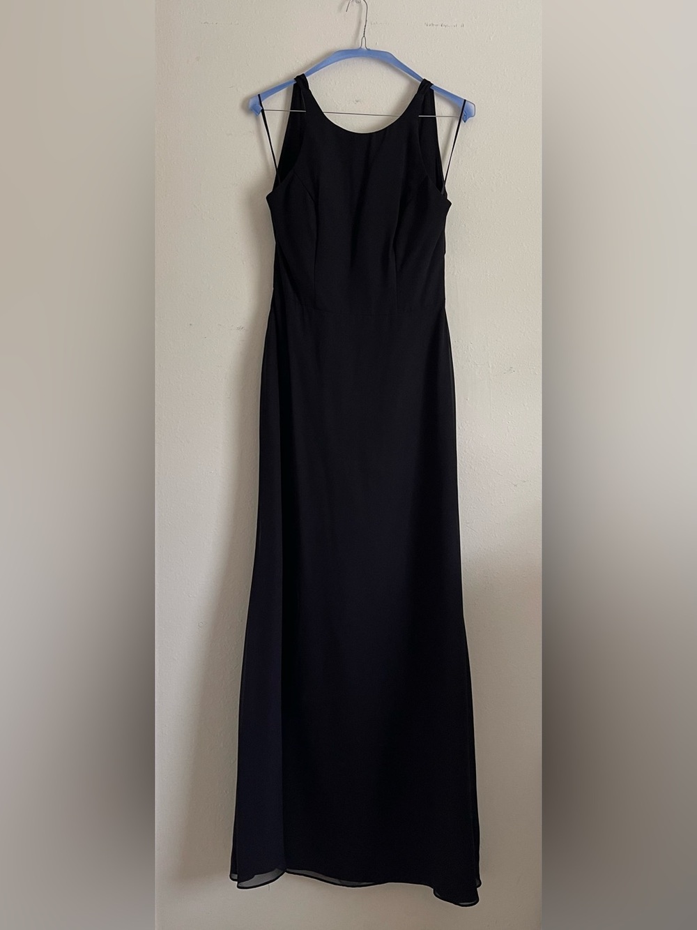 Hayley Paige Occasions Black Chiffon Gown Style 5714 Size 8